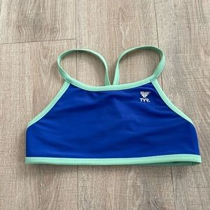 TYR Blue Reversible Workout/Bikini Top. Size Small. Never worn